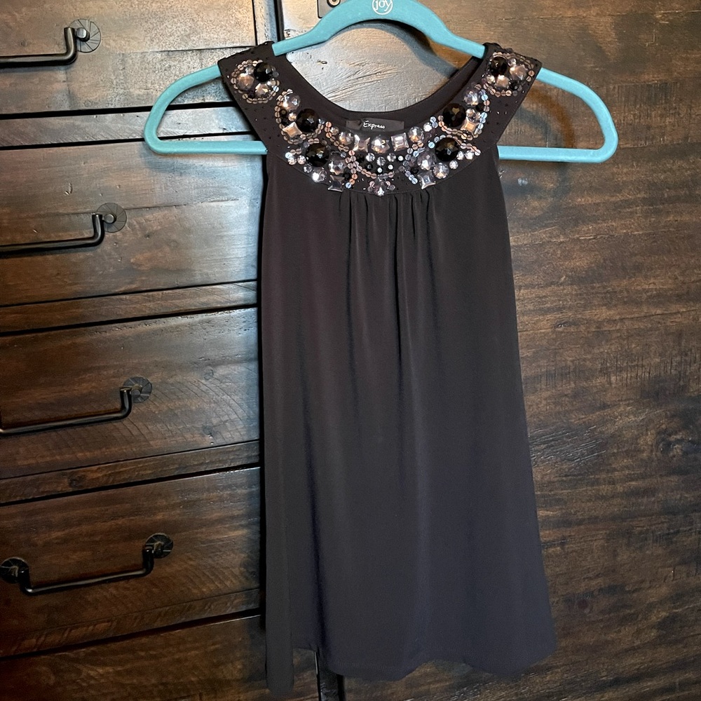 Express Halter Embellished Tank Top